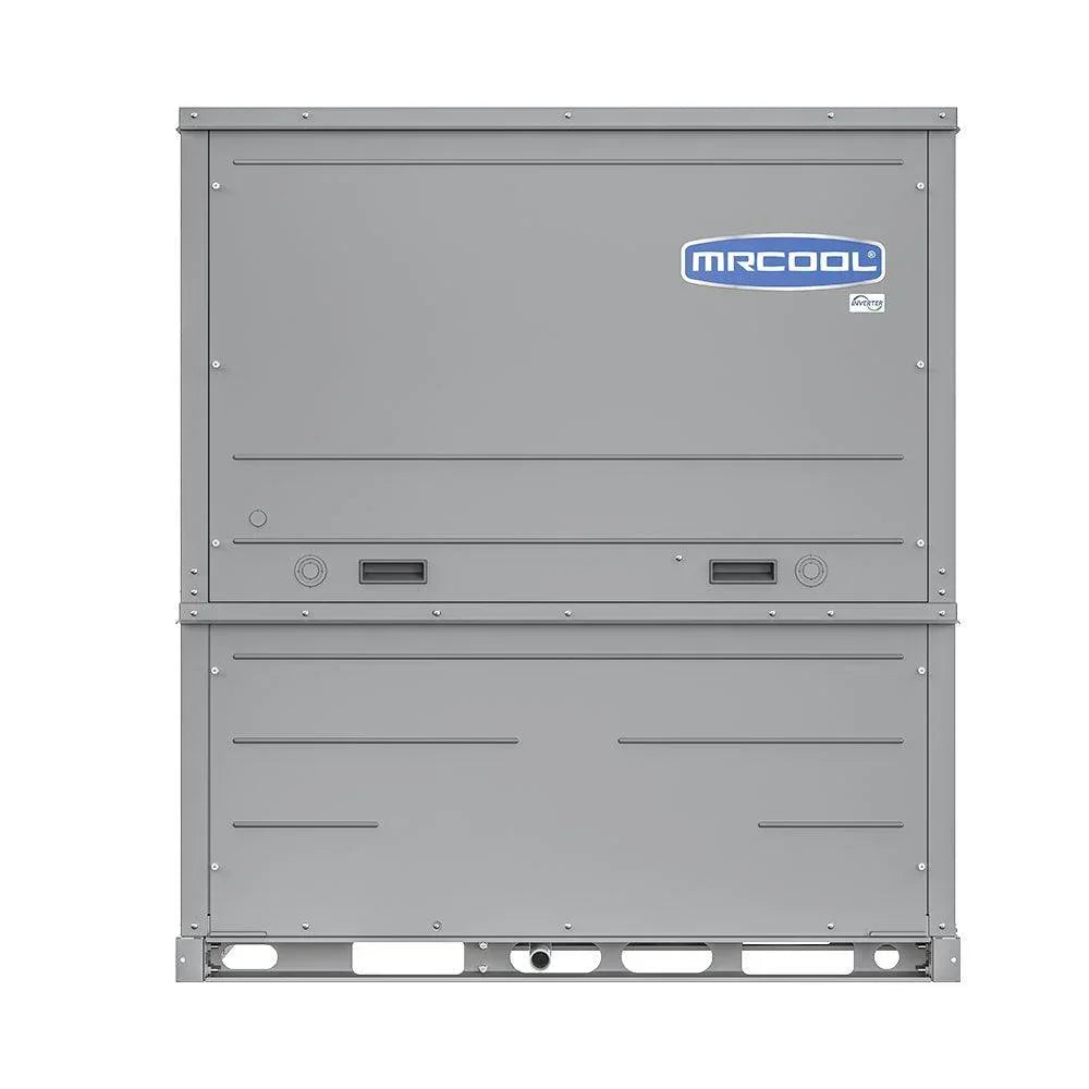 MRCOOL gray 2 ton universal heat pump package unit with brand logo on front panel