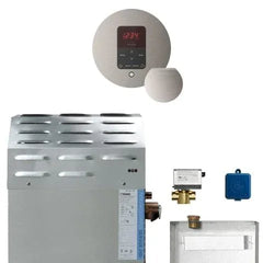 Mr.Steam Super Butler 10kW Steam Shower Generator Package with iTempoPlus Control in Round Brushed Nickel - Green Vista Living