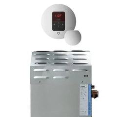 Mr.Steam Super iTempo 15kW Steam Shower Generator Package with iTempo Control in Round, Polished Chrome - Green Vista Living