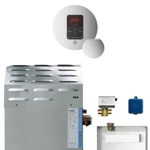 Mr.Steam Super Butler 15kW Steam Shower Generator Package with iTempoPlus Control in Round, Polished Chrome - Green Vista Living