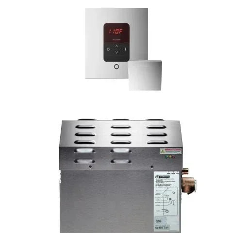 Mr.Steam 5kW Steam Shower Generator Package with iTempo Control in Square, Polished Chrome - Green Vista Living
