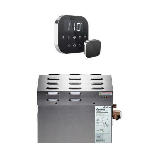 Mr.Steam 9kW Steam Shower Generator Package with AirTempo Control in Black, Polished Chrome - Green Vista Living