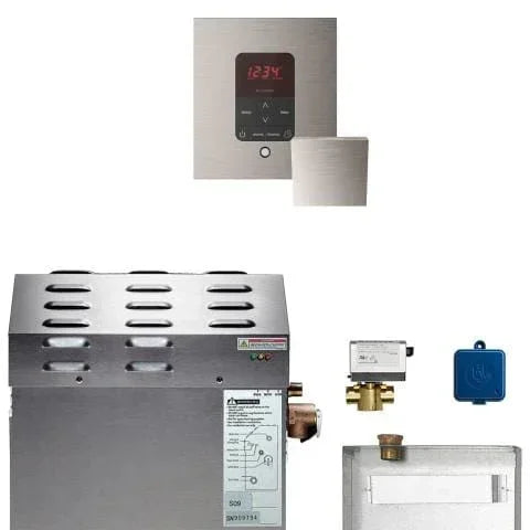 Mr.Steam Butler 6kW Steam Shower Generator Package with iTempoPlus Control in Square, Brushed Nickel - Green Vista Living