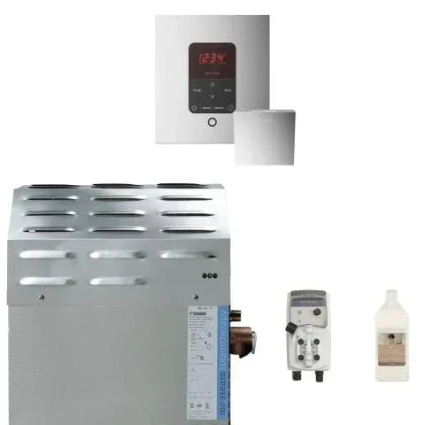 Mr.Steam Super iTempoPlus 12kW Steam Shower Generator Package with iTempoPlus Control in Square, Polished Chrome - Green Vista Living