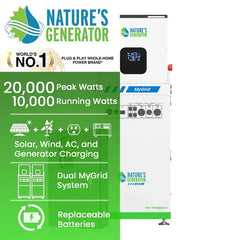 Nature's Generator MyGrid 10K with Transfer Switch for House Battery Backup - Green Vista Living