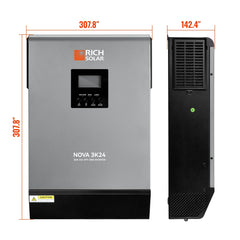 Rich Solar NOVA MAX 3K | 3000W 24V Hybrid Inverter for RVs, Trailers, Campers, Vans, Trucks, Overlanders, Boats - Green Vista Living