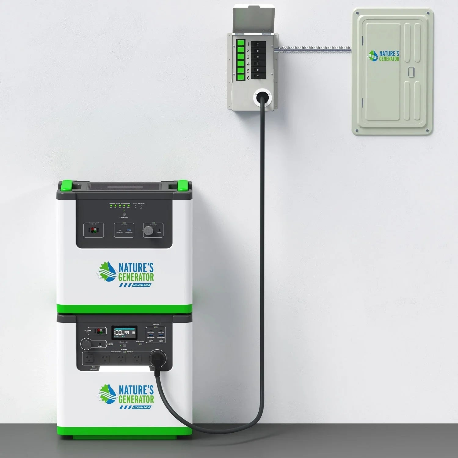 Nature's Generator Lithium 3600 Solar Generator and Transfer Switch - Green Vista Living