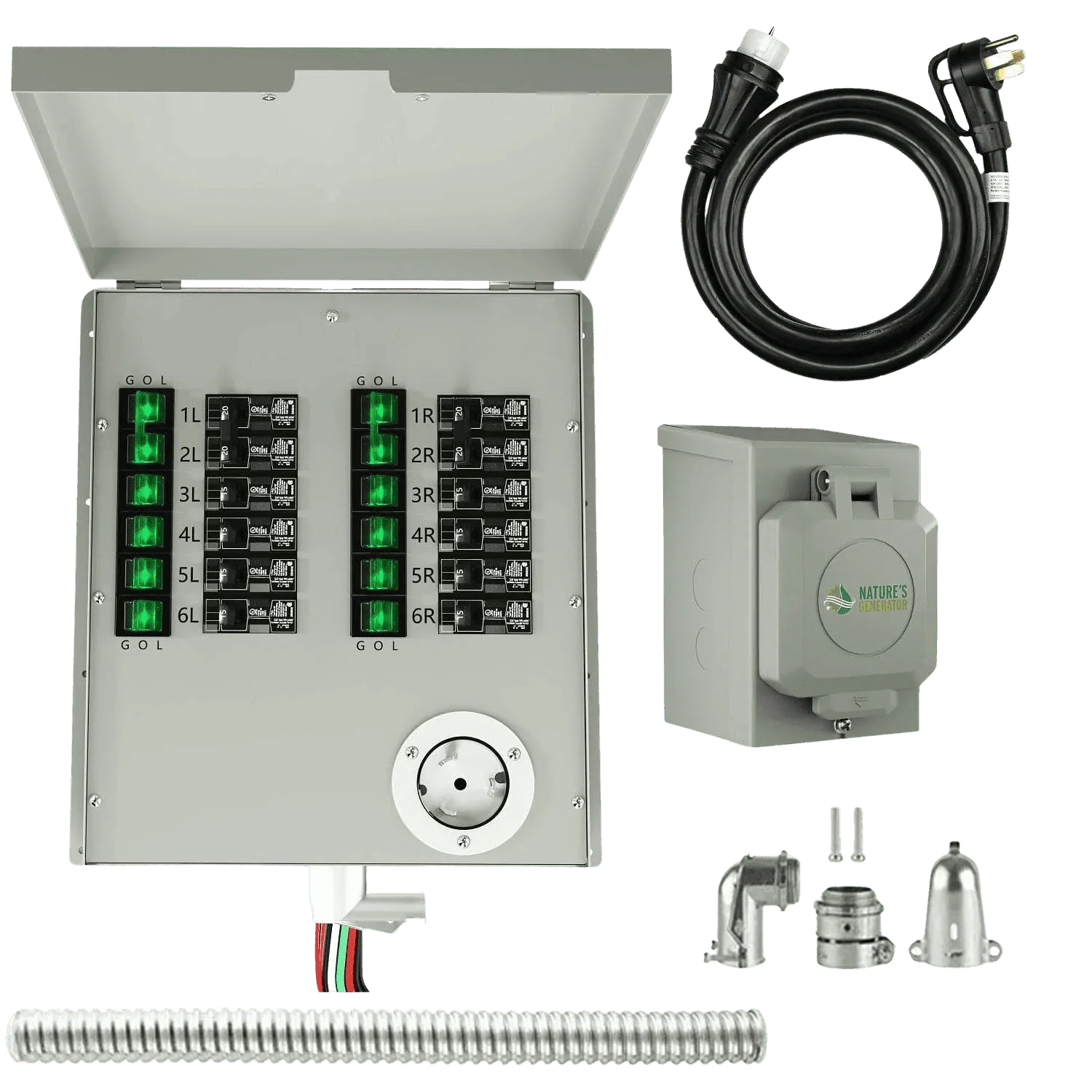 Nature's Generator 12-Circuit 120/240V 50A Non-Automatic Transfer Switch - Green Vista Living