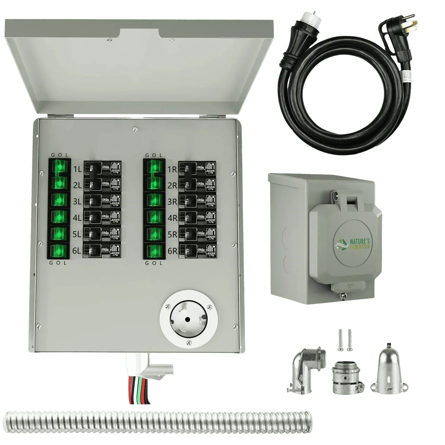 Nature's Generator 12-Circuit 120/240V 50A Non-Automatic Transfer Switch - Green Vista Living