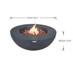 Elementi - Lunar Fire Bowl Cream White - Propane