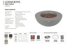 Elementi 42-Inch Lunar Bowl Fire Table OFG101