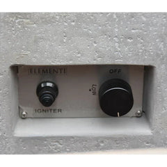 Elementi fire table control panel with igniter button and black control knob