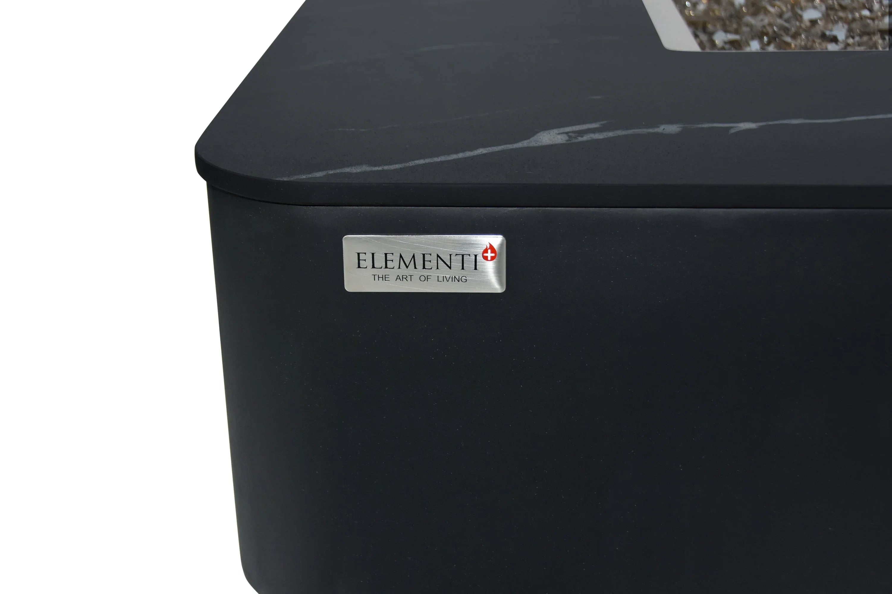 Elementi Plus OFP101BB Copenhagen Porcelain Top Outdoor Fire Table - Green Vista Living