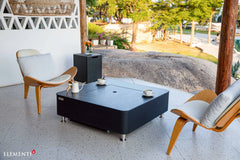 Elementi Plus OFP101BB Copenhagen Porcelain Top Outdoor Fire Table - Green Vista Living