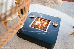 Elementi Plus OFP101BB Copenhagen Porcelain Top Outdoor Fire Table - Green Vista Living