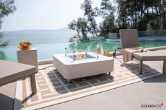 Elementi Plus OFP101BW Annecy Porcelain Top Outdoor Fire Table - Green Vista Living