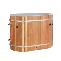 Dynamic Cold Therapy Oval Barrel Tub Cold Plunge (50-P) Pacific Cedar - 3/4 IN-OUT without Motor