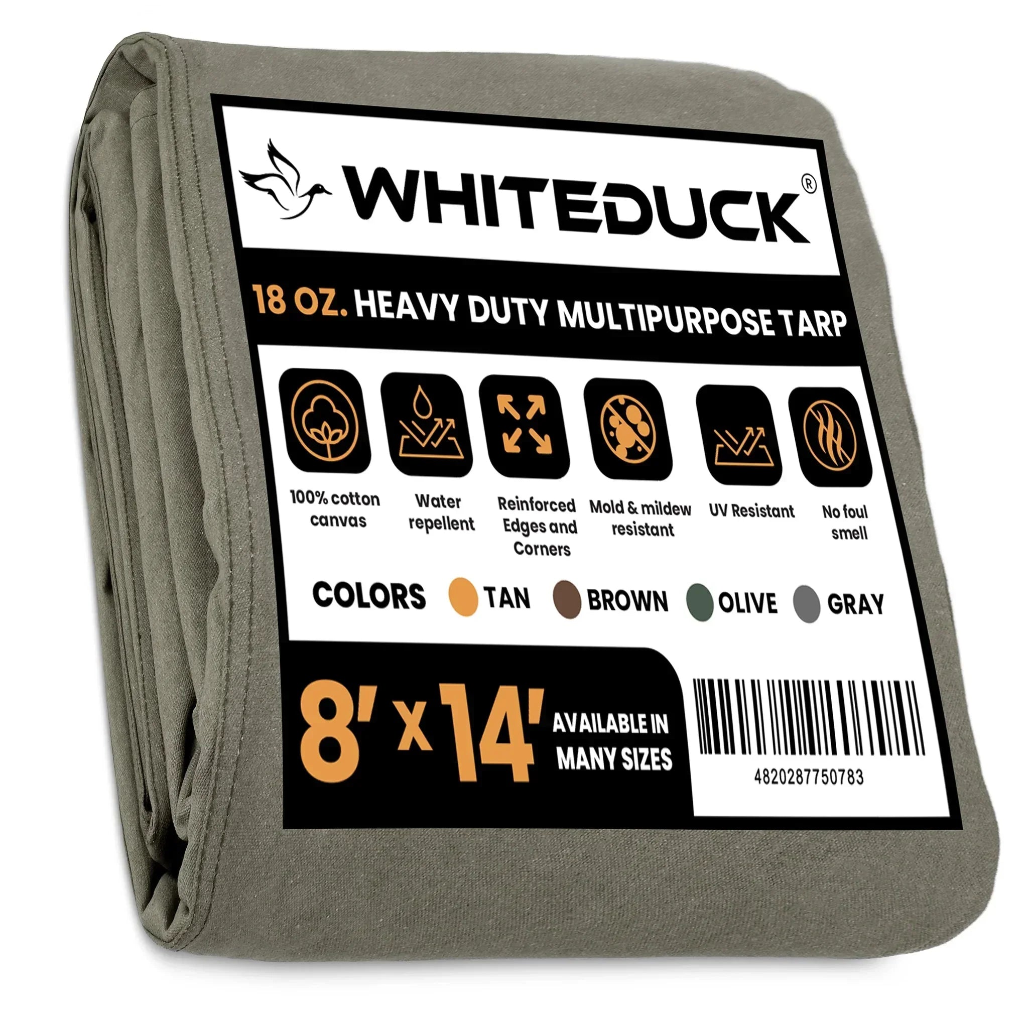 18 oz. 100% Cotton Canvas Tarp - Green Vista Living