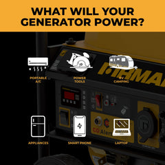 FIRMAN Power Equipment Gas Portable Generator 4550/3650W Remote Start with CO Alert