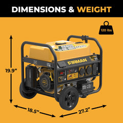 FIRMAN Power Equipment Gas Portable Generator 4550/3650W Remote Start with CO Alert