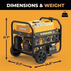 FIRMAN Power Equipment Gas Portable Generator 4550/3650W Remote Start 120/240V With CO Alert