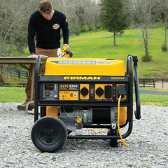 FIRMAN Power Equipment Gas Portable Generator 8375/6700W Recoil Start 120/240V With CO Alert