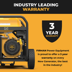 FIRMAN Power Equipment Gas Portable Generator 10000/8000W Remote Start 120/240V with CO Alert