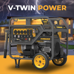 FIRMAN Power Equipment Gas Portable Generator 15000/12000W Electric Start 120/240V with CO Alert