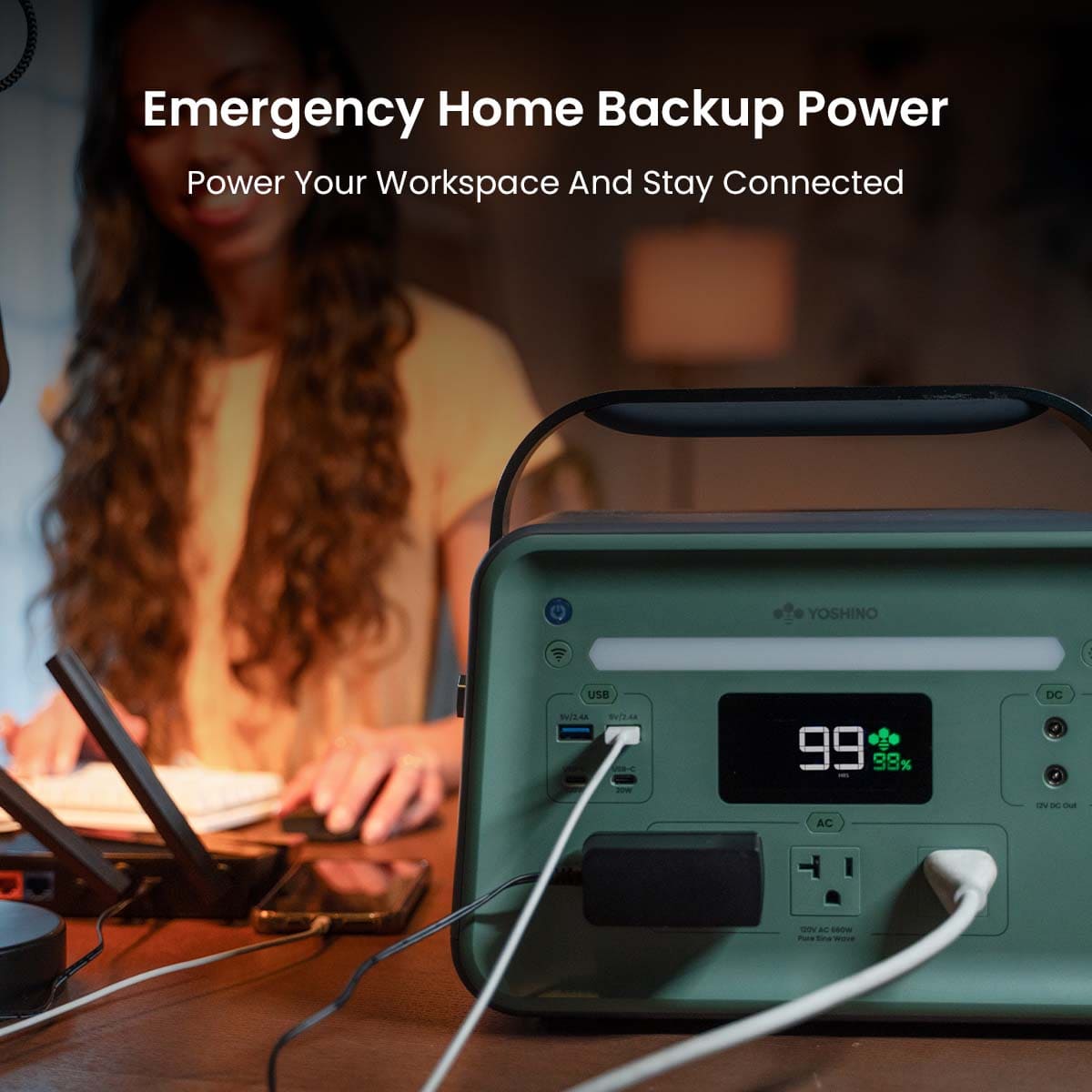 Yoshino B660 Power Station with SP100 Solar Panel - Green Vista Living