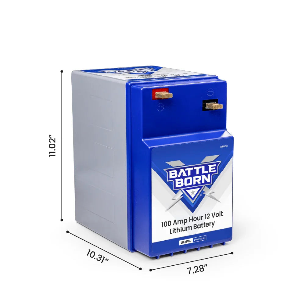 Battle Born 100Ah 12V GC2 LiFePO4 Deep Cycle Battery - Green Vista Living