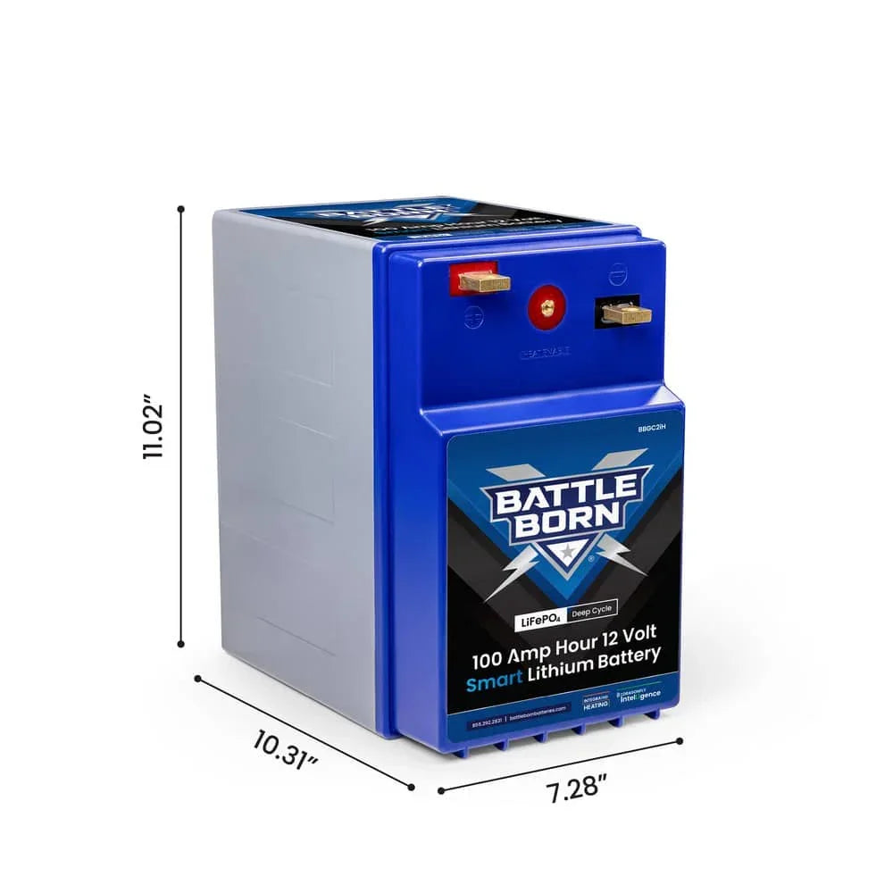 Battle Born 100Ah 12V GC2 Smart Heated LiFePO4 Deep Cycle Battery Kit - Green Vista Living