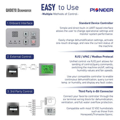 Pioneer® QHD070 115V 70-Pint Per Day Whole-House Commercial Grade Ductable High Performance Dehumidifier - Green Vista Living