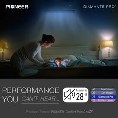 Pioneer® Diamante Pro™ 9,000 BTU 19 SEER2 115V High-Wall Ductless Energy-Star Mini-Split Air Conditioner Inverter Heat Pump with 16 Ft. Kit - Green Vista Living