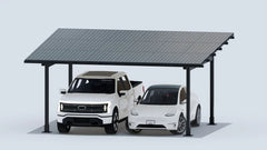 Chiko USA Premier Residential Steel Carport | Black | Solar Pergola | Solar Gazebo - Green Vista Living