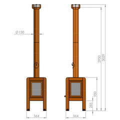 RB73 Fennek 50 4-Sided Glass Fireplace