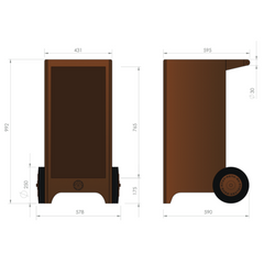 RB73 Ker 2mm CorTen Steel Wood Storage