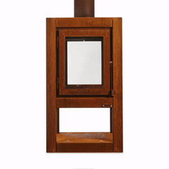 RB73 Quaruba XL MOBILE 4-Sided Glass Matte Stainless Steel Wood-Burning Outdoor Fireplace