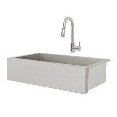 RCS 32-Inch Outdoor Farm House Stainless Steel Sink With Hold and Cold Faucet - RSNK3A