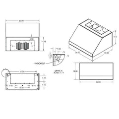 RCS 36 Inch 1200 CFM Stainless Steel Vent Hood - RVH36