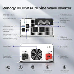 1000W 12V Pure Sine Wave Inverter with UPS Transfer Switch and Built-in Bluetooth - Green Vista Living