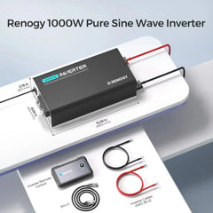 1000W 12V Pure Sine Wave Inverter with UPS Transfer Switch and Built-in Bluetooth - Green Vista Living