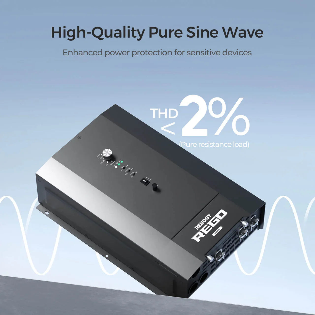 Renogy REGO 3000W 12V Pure Sine Wave HF Inverter Charger Split-phase Design - Green Vista Living