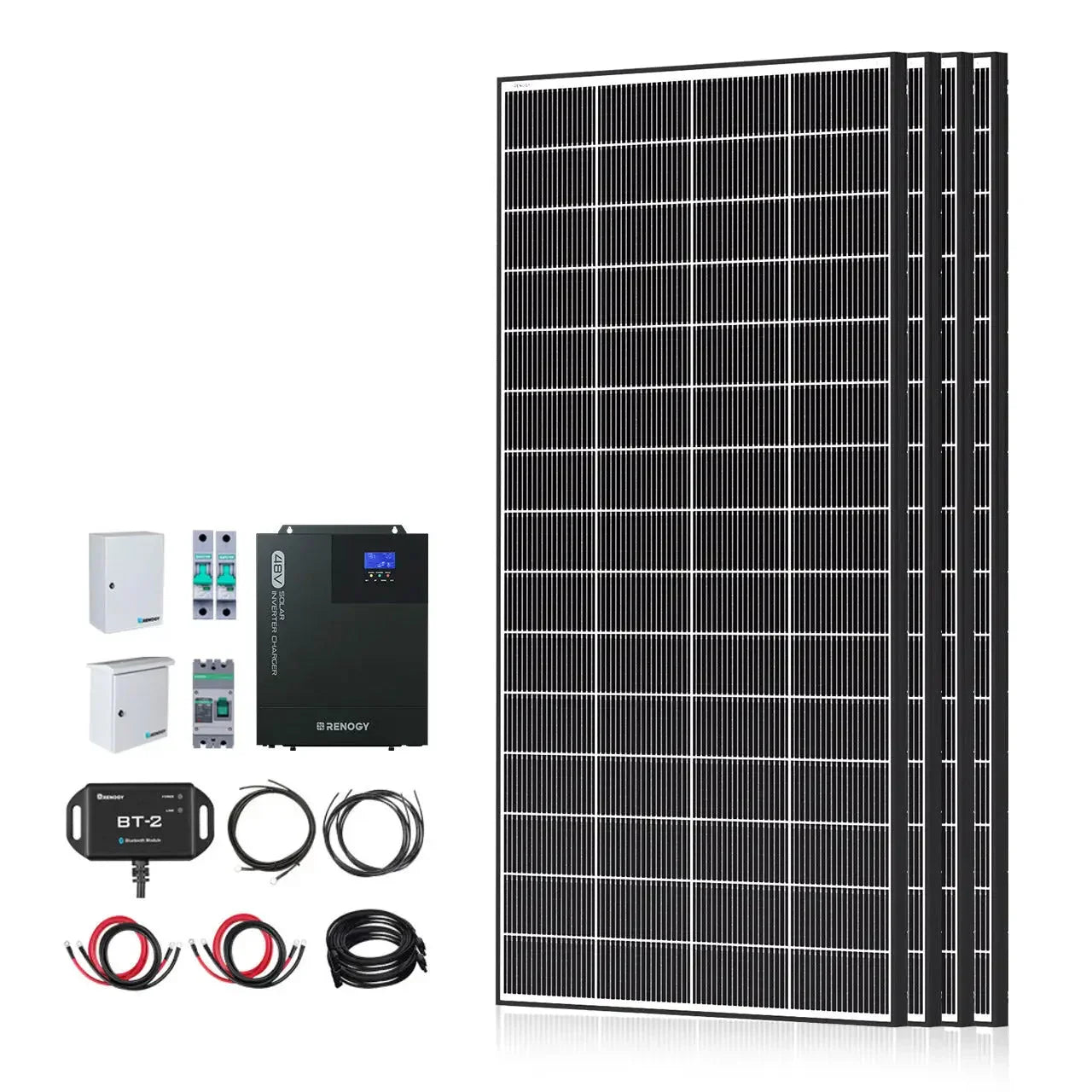 Renogy Complete Cabin Solar Kit 1200W 2500W | Optional 9.6kWh Deep-Cycle AGM / LiFePO4 Batteries - Green Vista Living