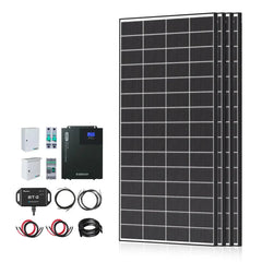 Renogy Complete Cabin Solar Kit 1200W 2500W | Optional 9.6kWh Deep-Cycle AGM / LiFePO4 Batteries - Green Vista Living
