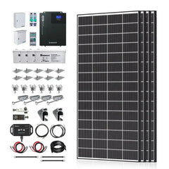 Renogy Complete Cabin Solar Kit 1200W 2500W | Optional 9.6kWh Deep-Cycle AGM / LiFePO4 Batteries - Green Vista Living