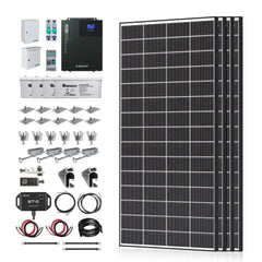 Renogy Complete Cabin Solar Kit 1200W 2500W | Optional 9.6kWh Deep-Cycle AGM / LiFePO4 Batteries - Green Vista Living