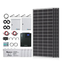 Renogy Complete Cabin Solar Kit 1200W 2500W | Optional 9.6kWh Deep-Cycle AGM / LiFePO4 Batteries - Green Vista Living