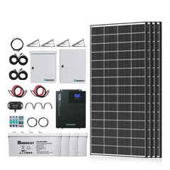 Renogy Complete Cabin Solar Kit 1200W 2500W | Optional 9.6kWh Deep-Cycle AGM / LiFePO4 Batteries - Green Vista Living