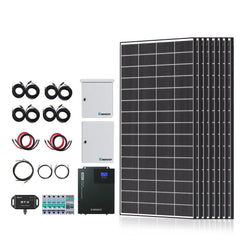 Complete Cabin Solar Kit 1200W 2500W | Optional 9.6kWh Deep-Cycle AGM / LiFePO4 Batteries