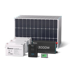Complete Workshop/Shed Solar Kit 400W 12V | Optional 3.6kWh Deep-Cycle AGM / LiFePO4 Batteries